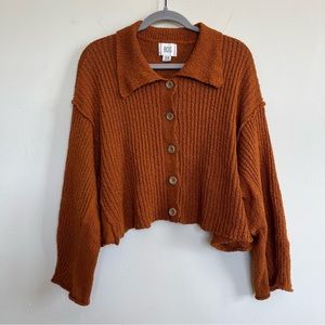 Cropped burnt orange cardigan
